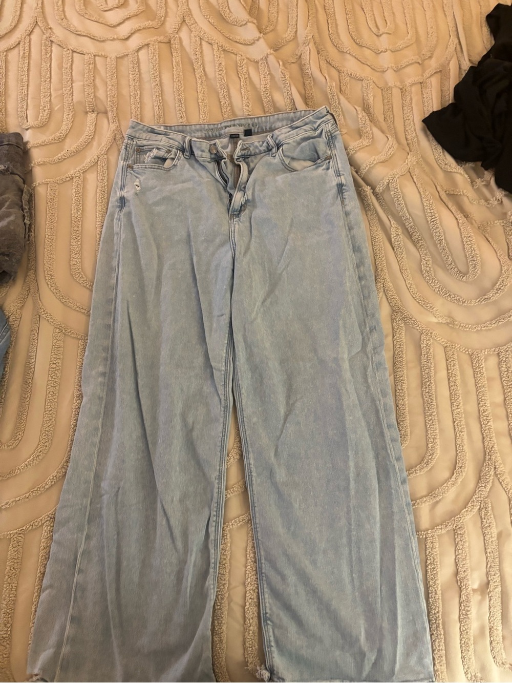 American Eagle Outfitters Light Blue Wide-Leg Jeans